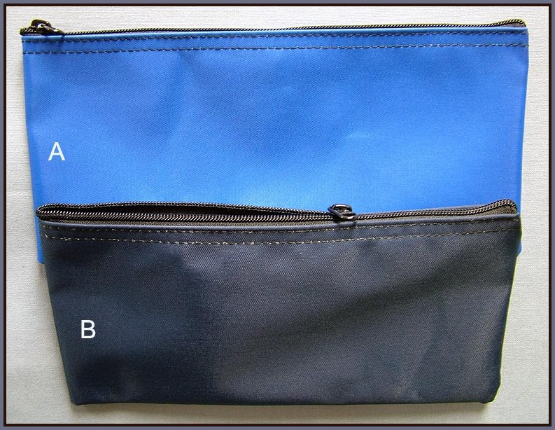 Laminated Nylon Zipper Bag - Royal & Navy Blue